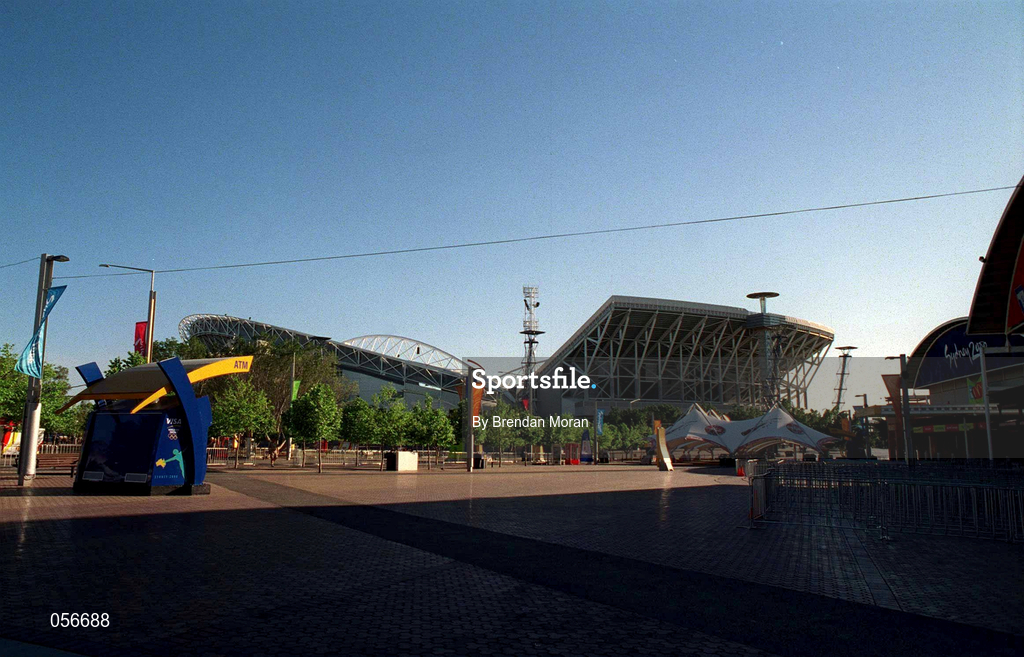 2 October 2000; A general view of the outside of Stadium Australia in Sydney Olympic Park in Sydney, Australia. Photo by Brendan Moran/Sportsfile