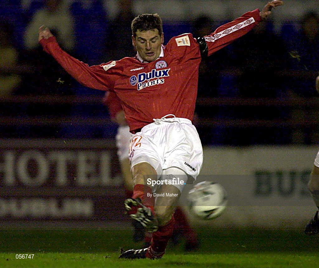 27 December 2000; Jim Crawford of Shelbourne during the Eircom League Premier Division match between Shelbourne and Shamrock Rovers at Tolka Park in Dublin. Photo by David Maher/Sportsfile