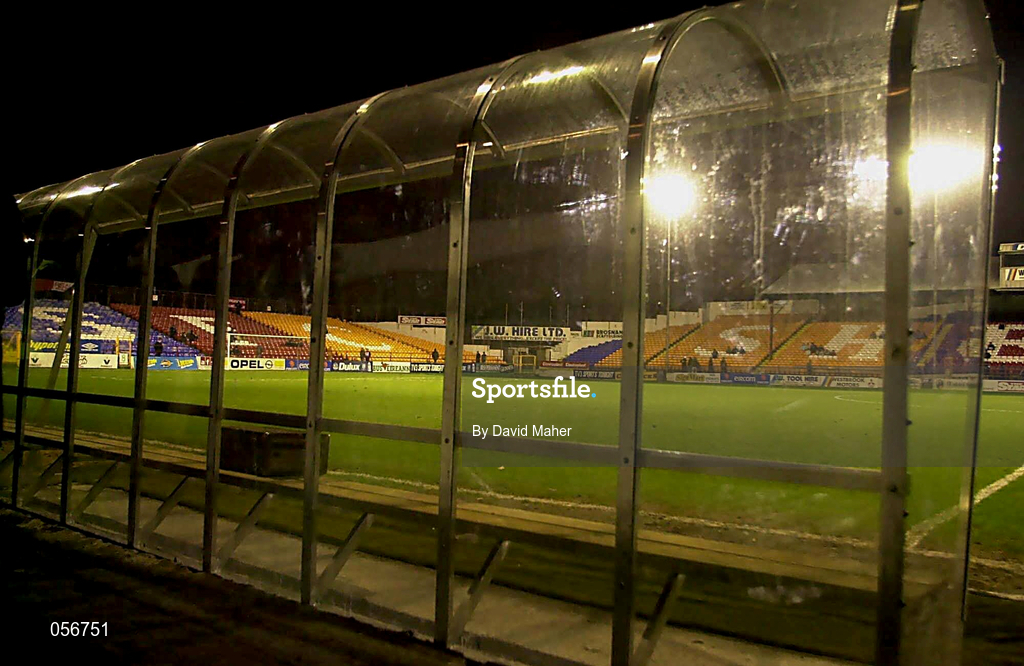 27 December 2000; A general view of new player dugouts prior to the Eircom League Premier Division match between Shelbourne and Shamrock Rovers at Tolka Park in Dublin. Photo by David Maher/Sportsfile
