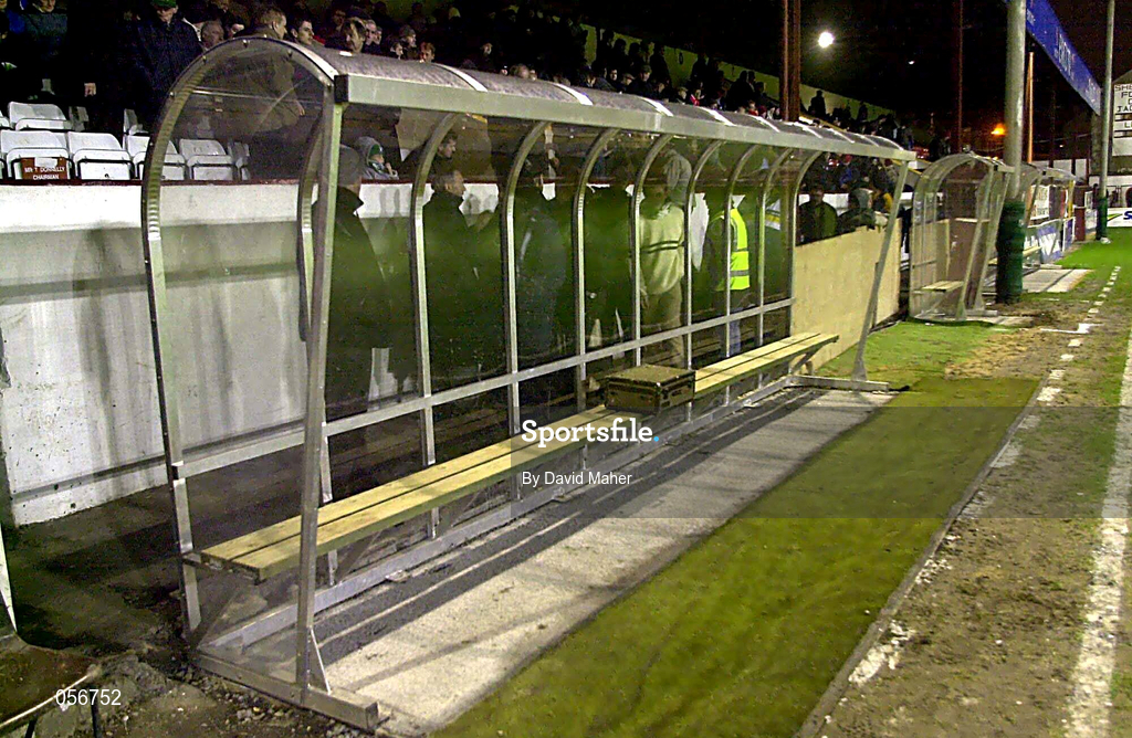 27 December 2000; A general view of new player dugouts prior to the Eircom League Premier Division match between Shelbourne and Shamrock Rovers at Tolka Park in Dublin. Photo by David Maher/Sportsfile