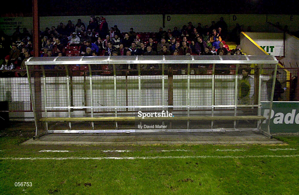 27 December 2000; A general view of new player dugouts prior to the Eircom League Premier Division match between Shelbourne and Shamrock Rovers at Tolka Park in Dublin. Photo by David Maher/Sportsfile