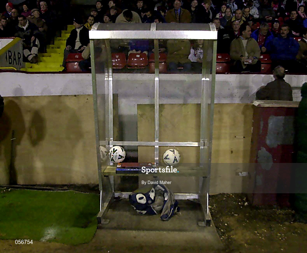 27 December 2000; A general view of new player dugouts prior to the Eircom League Premier Division match between Shelbourne and Shamrock Rovers at Tolka Park in Dublin. Photo by David Maher/Sportsfile