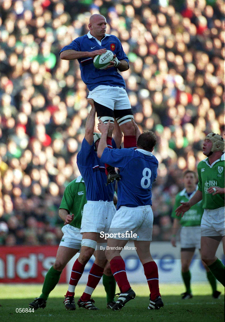 17 February 2001; Christophe Moni of France during the Lloyds TSB Six Nations Rugby Championship match between Ireland and France at Lansdowne Road in Dublin. Photo by Brendan Moran/Sportsfile
