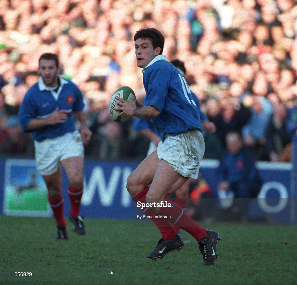 17 February 2001; Xavier Garbajosa of France during the Lloyds TSB Six Nations Rugby Championship match between Ireland and France at Lansdowne Road in Dublin. Photo by Brendan Moran/Sportsfile