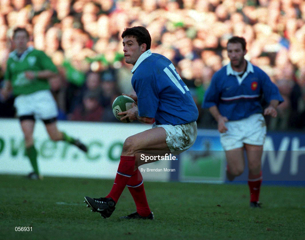 17 February 2001; Xavier Garbajosa of France during the Lloyds TSB Six Nations Rugby Championship match between Ireland and France at Lansdowne Road in Dublin. Photo by Brendan Moran/Sportsfile