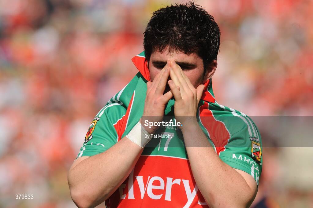 20 September 2009; John Carney, Mayo, shows his disapointment after the final whistle. ESB GAA Football All-Ireland Minor Championship Final, Armagh v Mayo, Croke Park, Dublin. Picture credit: Pat Murphy / SPORTSFILE