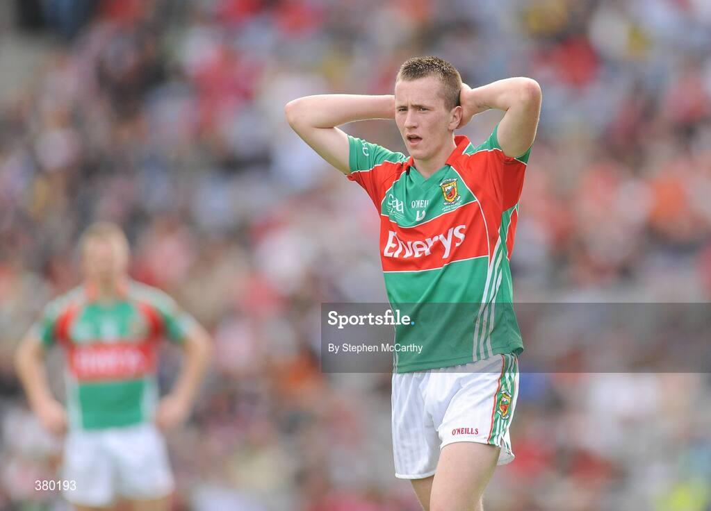 20 September 2009; A dejected Cillian O'Connor, Mayo, during the closing stages of the game. ESB GAA Football All-Ireland Minor Championship Final, Armagh v Mayo, Croke Park, Dublin. Picture credit: Stephen McCarthy / SPORTSFILE