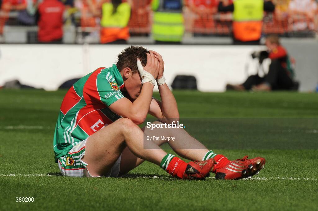 20 September 2009; Michael Walsh, Mayo, shows his disapointment after the game. ESB GAA Football All-Ireland Minor Championship Final, Armagh v Mayo, Croke Park, Dublin. Picture credit: Pat Murphy / SPORTSFILE
