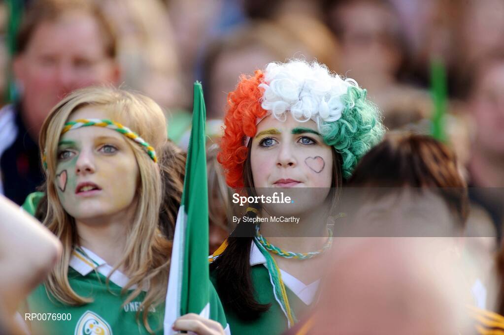 13 September 2009; Offaly supporters during the game. Gala All-Ireland Junior Camogie Championship Final, Offaly v Waterford, Croke Park, Dublin. Picture credit: Stephen McCarthy / SPORTSFILE