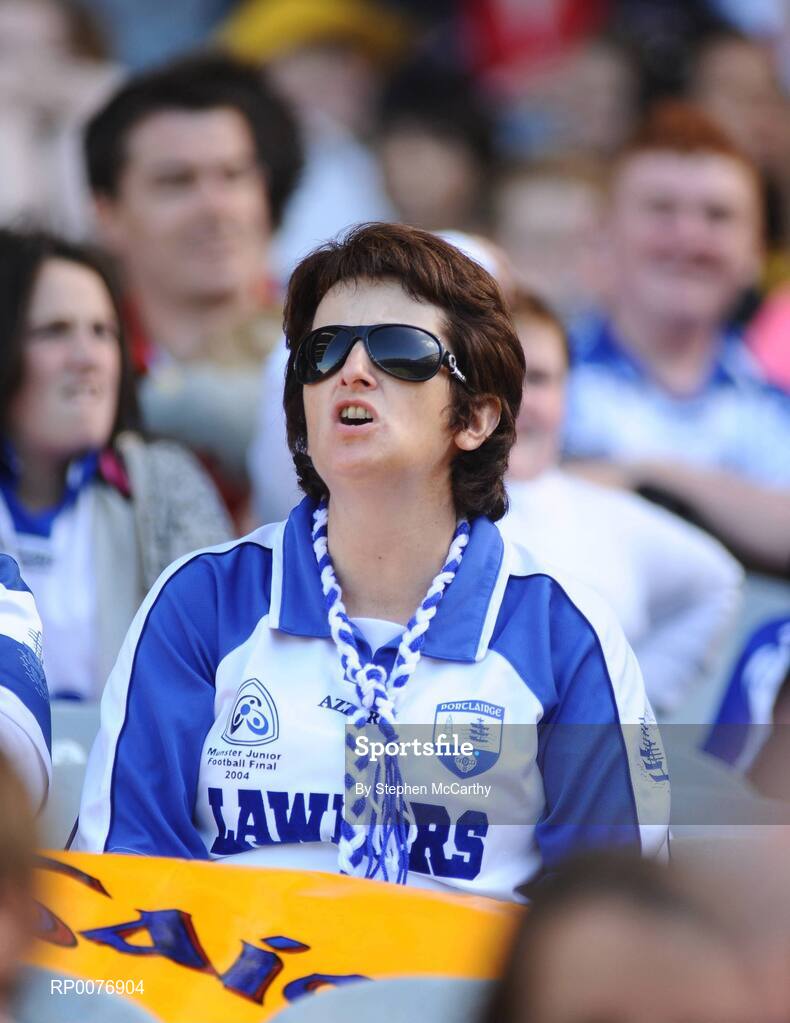 13 September 2009; A Waterford supporter during the game. Gala All-Ireland Junior Camogie Championship Final, Offaly v Waterford, Croke Park, Dublin. Picture credit: Stephen McCarthy / SPORTSFILE