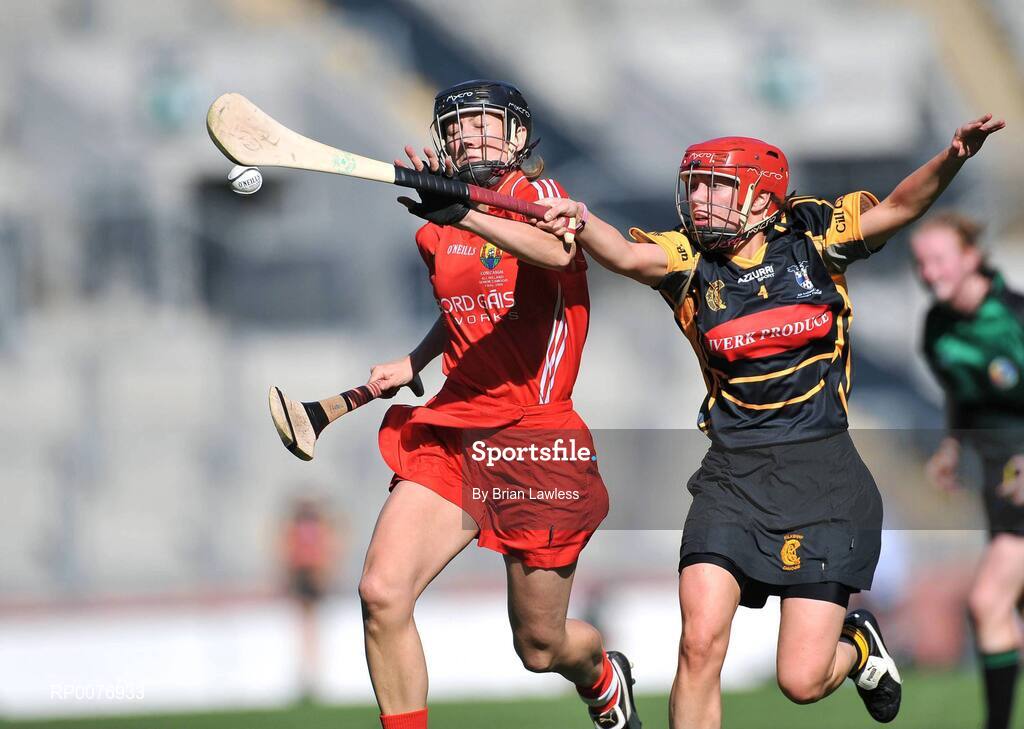 13 September 2009; Emer O'Farrell, Cork, in action against Jacqui Frisby, Kilkenny. Gala All-Ireland Senior Camogie Championship Final, Cork v Kilkenny, Croke Park, Dublin. Picture credit: Brian Lawless / SPORTSFILE