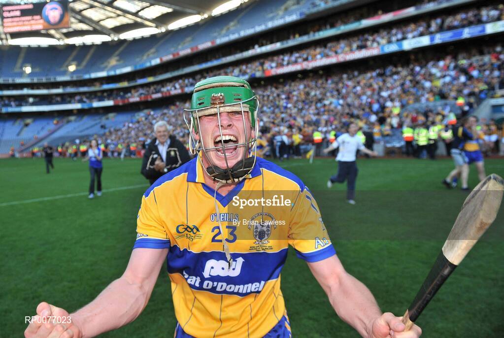 13 September 2009; Clare's Sean Collins celebrates after the match. Bord Gais Energy GAA All-Ireland U21 Hurling Championship Final, Clare v Kilkenny, Croke Park, Dublin. Picture credit: Brian Lawless / SPORTSFILE