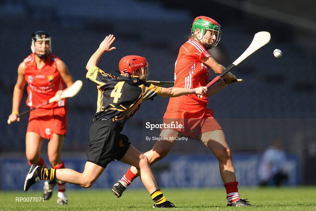 13 September 2009; Síle Burns, Cork, in action against Jacqui Frisby, Kilkenny. Gala All-Ireland Senior Camogie Championship Final, Cork v Kilkenny, Croke Park, Dublin. Picture credit: Stephen McCarthy / SPORTSFILE