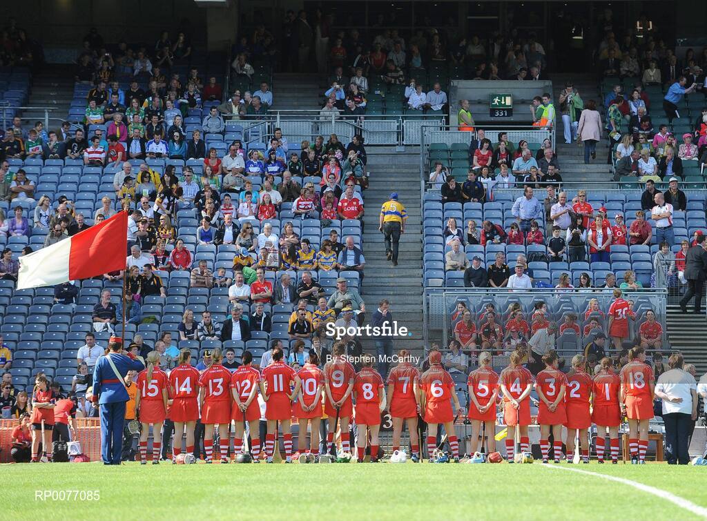 13 September 2009; The Cork team ahead of the game. Gala All-Ireland Senior Camogie Championship Final, Cork v Kilkenny, Croke Park, Dublin. Picture credit: Stephen McCarthy / SPORTSFILE
