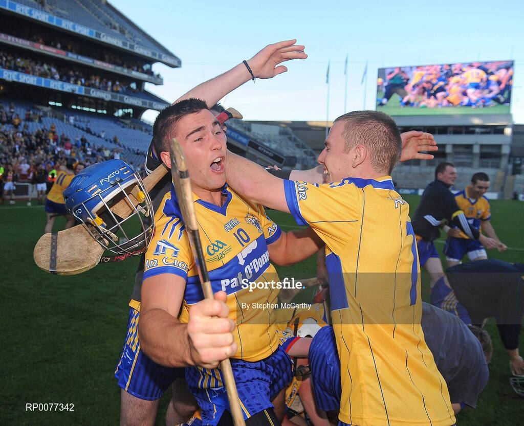 13 September 2009; Clare players including Camin Morley, 10, celebrate their victory. Bord Gais Energy GAA All-Ireland U21 Hurling Championship Final, Clare v Kilkenny, Croke Park, Dublin. Picture credit: Stephen McCarthy / SPORTSFILE