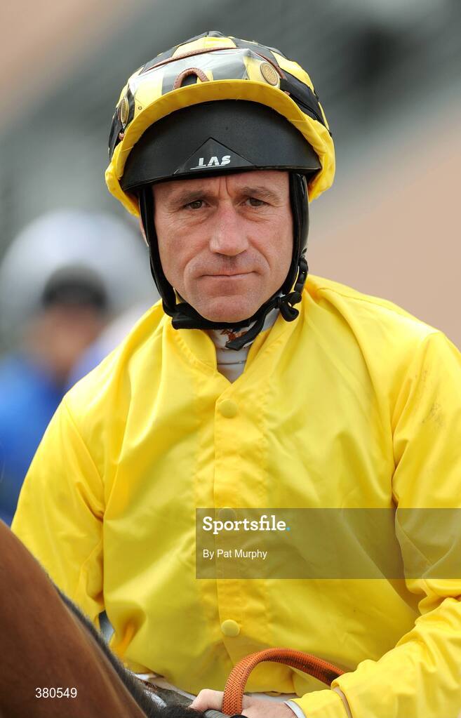 5 September 2009; Jockey John Egan before the Irish Independent European Breeders Fund Fillies Maiden. Leopardstown Racecourse, Dublin. Picture credit: Pat Murphy / SPORTSFILE