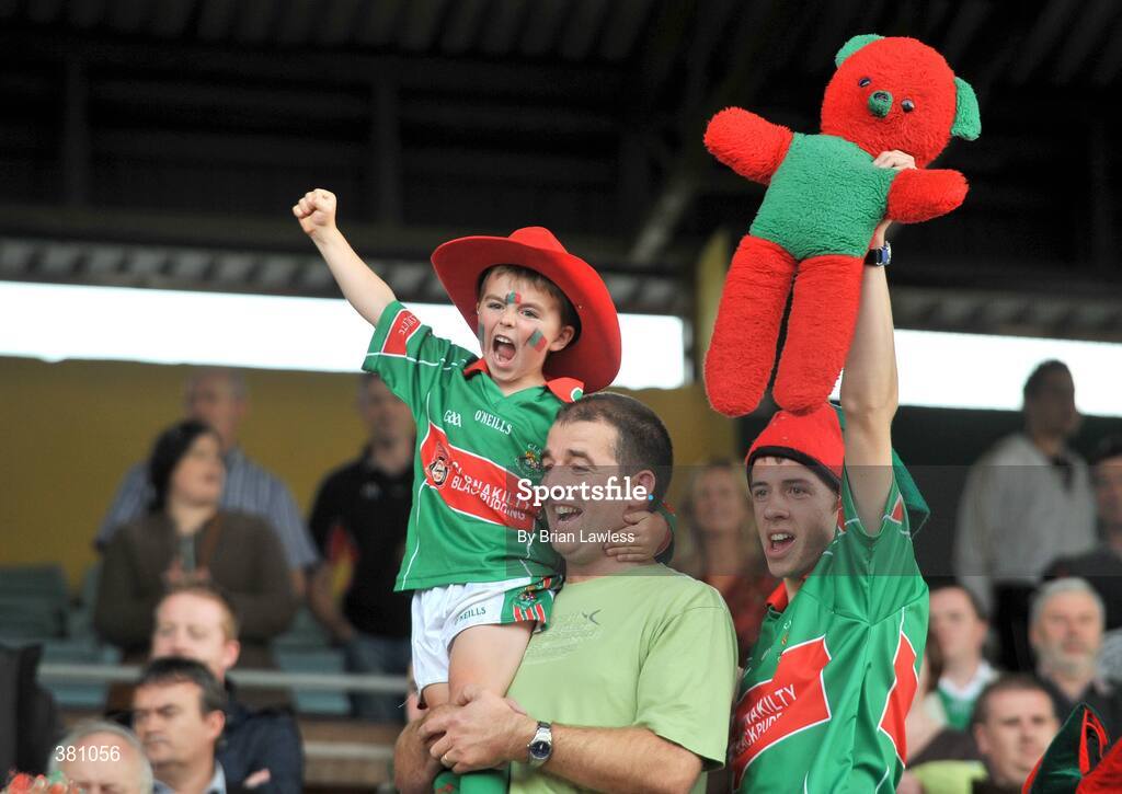 27 September 2009; Clonakilty fans celebrate the win. Cork County Senior Football Final, St. Finbarr's v Clonakilty, Páirc Uí Chaoimh, Cork. Picture credit: Brian Lawless / SPORTSFILE