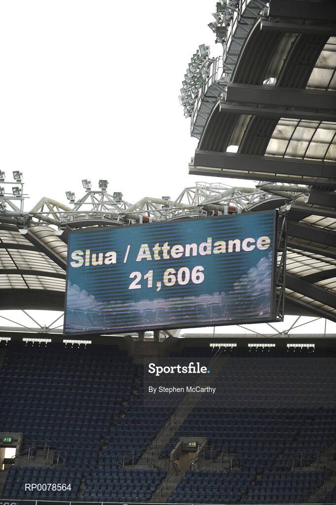 27 September 2009; A general view of the attendance figure of 21,606. TG4 All-Ireland Ladies Football Senior Championship Final, Cork v Dublin, Croke Park, Dublin. Picture credit: Stephen McCarthy / SPORTSFILE