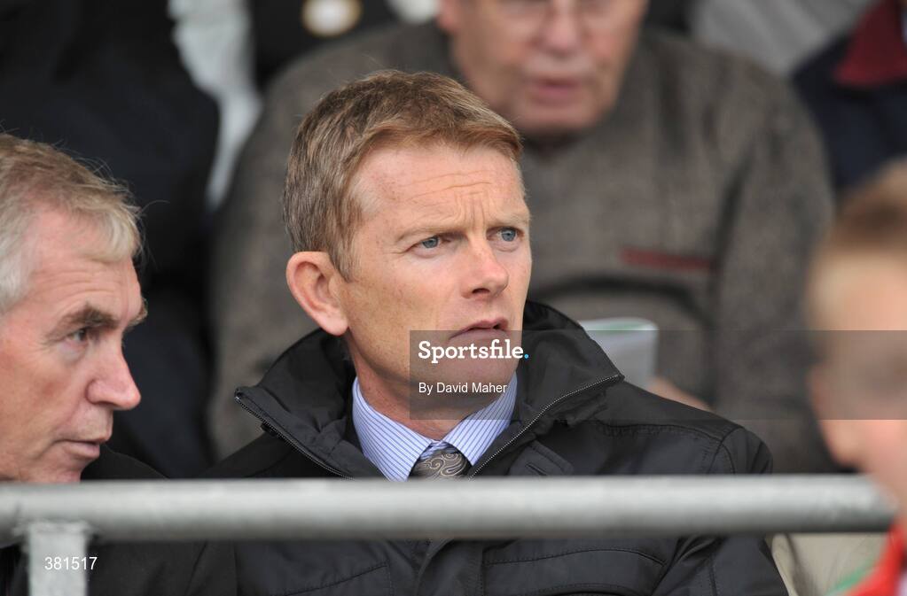 4 October 2009; Newly appointed Westmeath manager  Brendan Hackett, watches on from the stand during the game between Garrycastle and St Loman's, Mullingar. Westmeath County Senior Football Final, St Loman's, Mullingar v Garrycastle, Cusack Park, Mullingar, Co. Westmeath. Picture credit: David Maher / SPORTSFILE