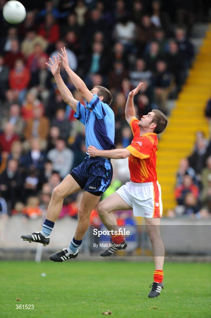 4 October 2009; Redmond Barry, St Anne's, in action against Stephen Collins, Horeswood. Wexford County Senior Football Final, Horeswood v St Anne's, Wexford Park, Wexford. Picture credit: Matt Browne / SPORTSFILE