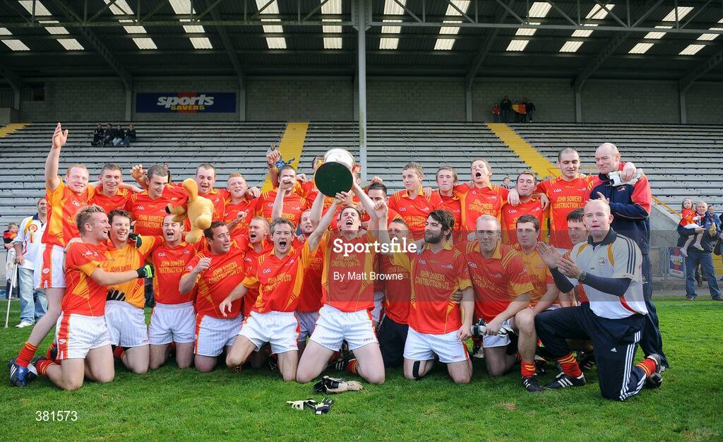 4 October 2009; Horeswood players celebrate with the cup. Wexford County Senior Football Final, Horeswood v St Anne's, Wexford Park, Wexford. Picture credit: Matt Browne / SPORTSFILE