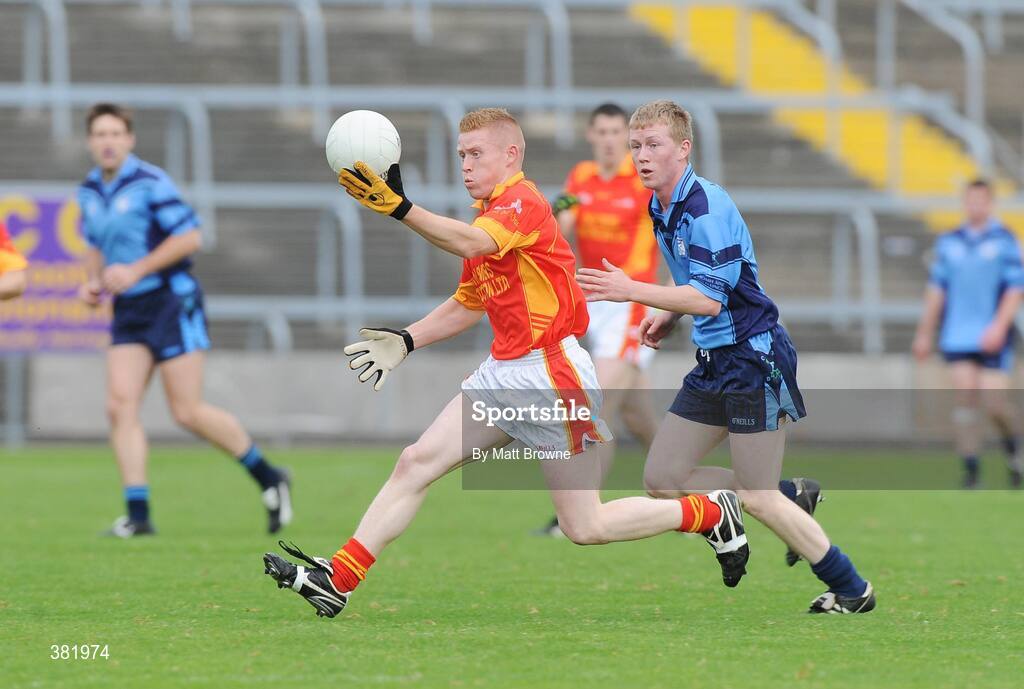 4 October 2009; Darwyn Hart, Horeswood, in action against Padraig O'Keeffe, St Anne's. Wexford County Senior Football Final, Horeswood v St Anne's, Wexford Park, Wexford. Picture credit: Matt Browne / SPORTSFILE
