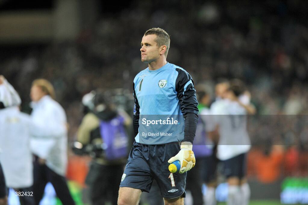 10 October 2009; A disappointed Shay Given, Republic of Ireland, at the end of the game. 2010 FIFA World Cup Qualifier, Republic of Ireland v Italy, Croke Park, Dublin. Picture credit: David Maher / SPORTSFILE