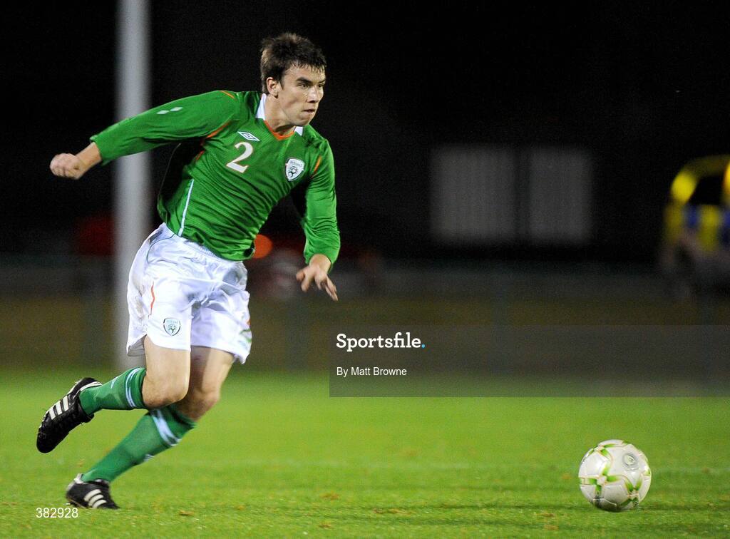 13 October 2009; Seamus Coleman, Republic of Ireland. UEFA European U21 Championship Qualifier, Republic of Ireland v Switzerland, RSC, Waterford. Picture credit: Matt Browne / SPORTSFILE