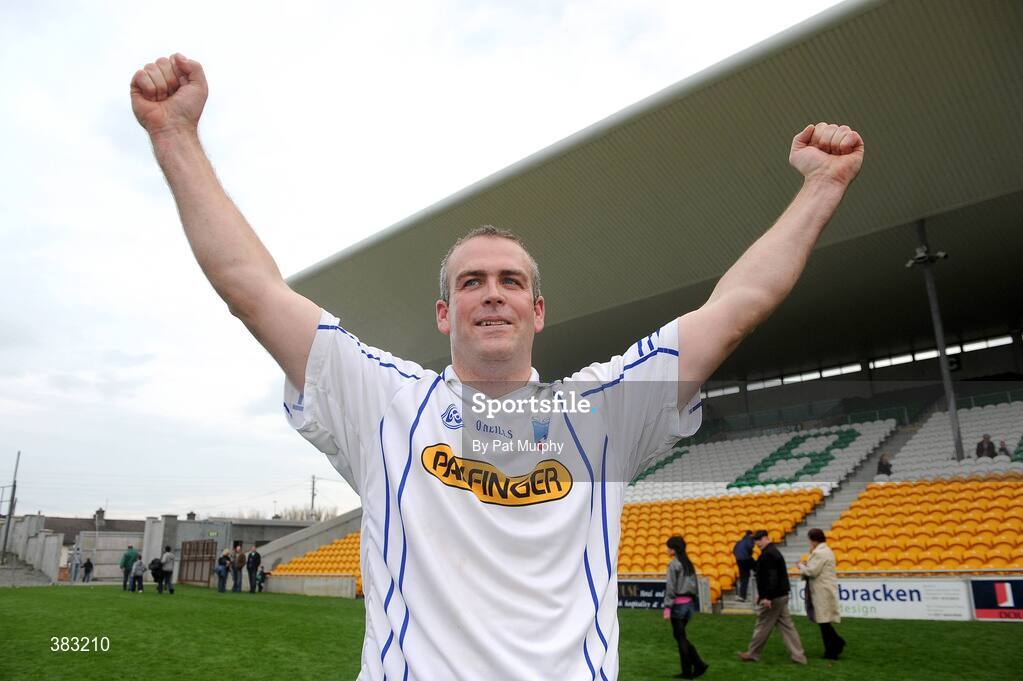 18 October 2009; Tullamore player-manager Kevin Martin celebrates victory. Offaly County Senior Hurling Final, Tullamore v Kilcormac/Killoughey, O'Connor Park, Tullamore, Co. Offaly. Picture credit: Pat Murphy / SPORTSFILE