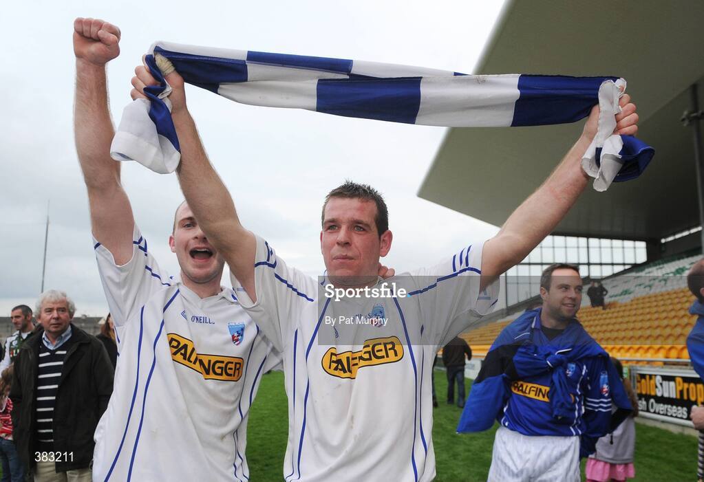 18 October 2009; Tullamore's Nigel Mannion and Hugh Treacy, left, celebrate victory. Offaly County Senior Hurling Final, Tullamore v Kilcormac/Killoughey, O'Connor Park, Tullamore, Co. Offaly. Picture credit: Pat Murphy / SPORTSFILE