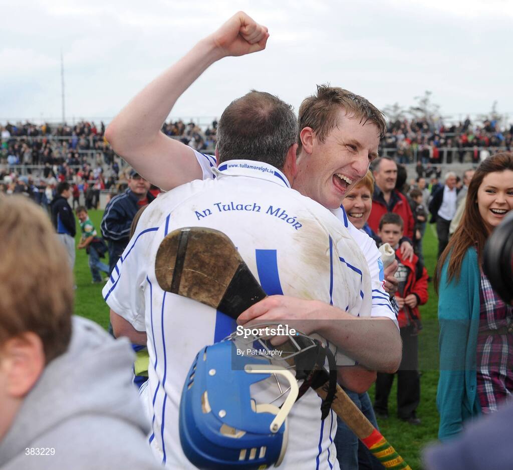 18 October 2009; Tullamore player-manager Kevin Martin, 11, celebrates victory with team-mate Brendan Dagg. Offaly County Senior Hurling Final, Tullamore v Kilcormac/Killoughey, O'Connor Park, Tullamore, Co. Offaly. Picture credit: Pat Murphy / SPORTSFILE