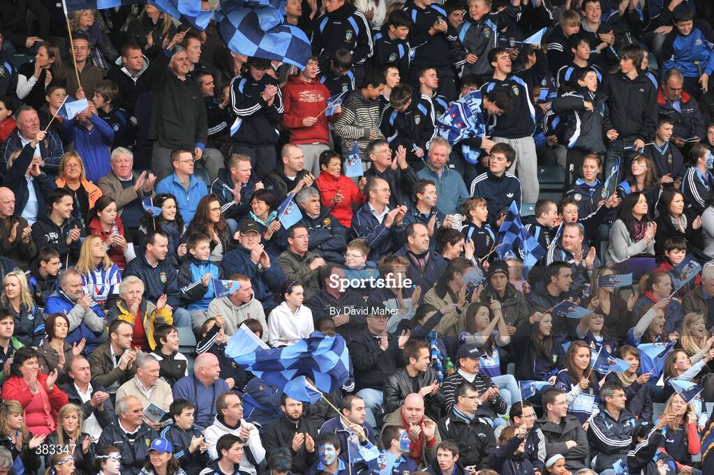 18 October 2009; Ballyboden St. Enda's supporters during the game. Dublin County Senior Football Final, Ballyboden St. Enda's v St. Jude's, Parnell Park, Dublin. Picture credit: David Maher / SPORTSFILE