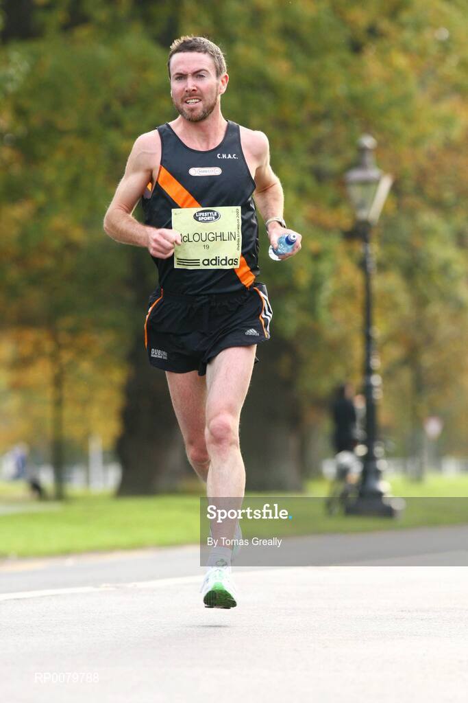 26 October 2009; Cian McLoughlin, Clonliffe Harriers A.C., in action during the Lifestyle Sports - adidas Dublin Marathon 2009. Phoenix Park, Dublin. Picture credit: Tomas Greally / SPORTSFILE