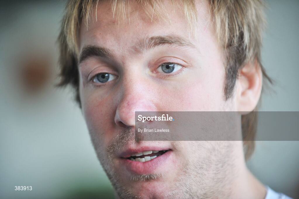 28 October 2009; Kinetica Sports Ltd. today launched a suite of revolutionary new sports nutritional  products aimed at maximising sports performance and physical conditioning of both amateur and professional athletes alike. Speaking at the launch is Brand Ambassador and Ireland and Ulster rugby star Stephen Ferris. Media Launch of Kinetica Sports Nutrition Range, Irishtown Stadium, Dublin. Picture credit: Brian Lawless / SPORTSFILE