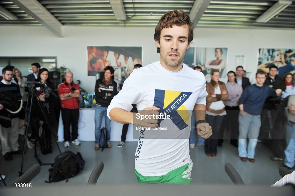 28 October 2009; Kinetica Sports Ltd. today launched a suite of revolutionary new sports nutritional  products aimed at maximising sports performance and physical conditioning of both amateur and professional athletes alike. At the launch is brand ambassador and Irish Triathlete Bryan Keane. Media Launch of Kinetica Sports Nutrition Range, Irishtown Stadium, Dublin. Picture credit: Brian Lawless / SPORTSFILE