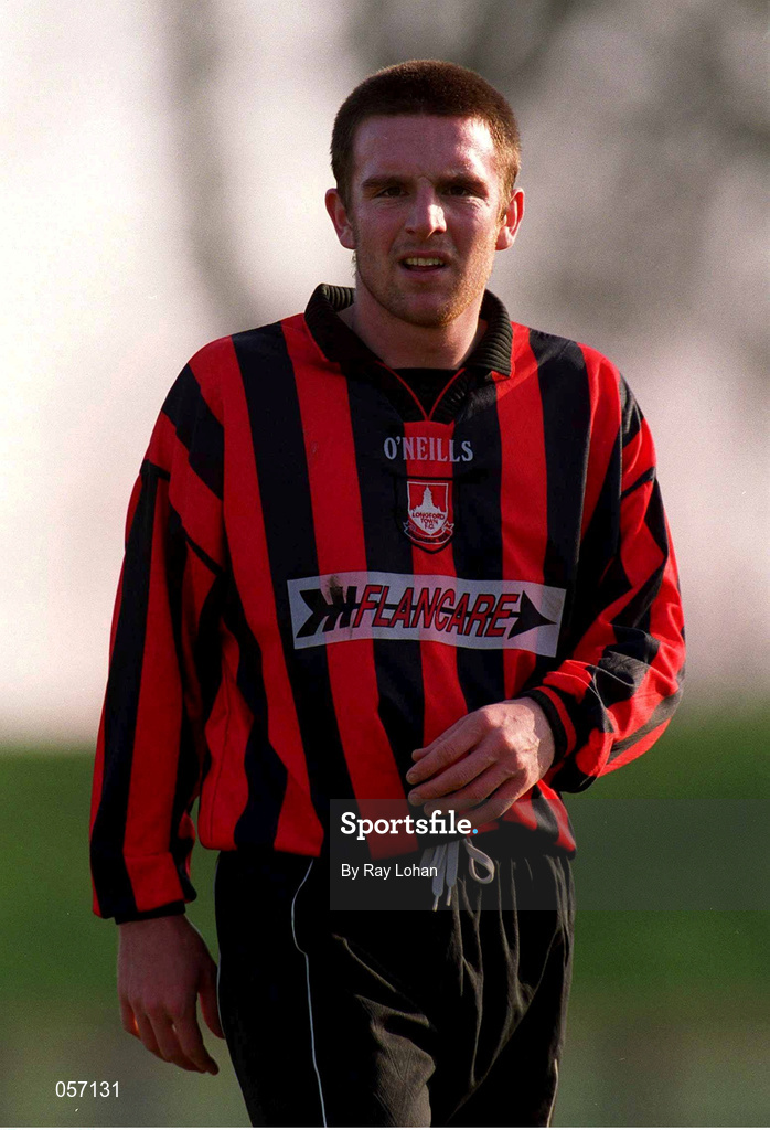 18 February 2001; Stuart Byrne of Longford Town during the Eircom League Premier Division match between Shamrock Rovers and Longford Town at Morton Stadium in Santry, Dublin. Photo by Ray Lohan/Sportsfile