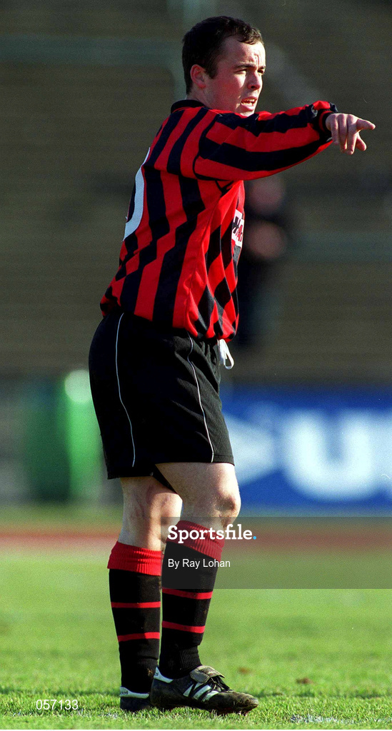 18 February 2001; Niall Byrne of Longford Town during the Eircom League Premier Division match between Shamrock Rovers and Longford Town at Morton Stadium in Santry, Dublin. Photo by Ray Lohan/Sportsfile