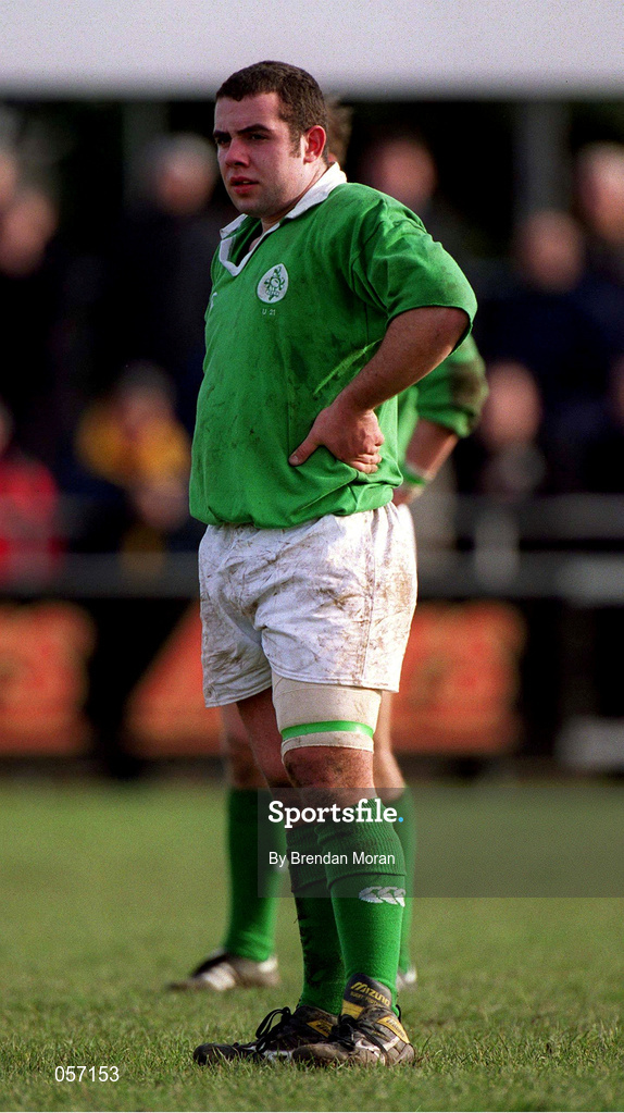 16 February 2001; Richard Flanagan of Ireland during the U21 Rugby International match between Ireland and France at Templeville Road in Dublin. Photo by Brendan Moran/Sportsfile
