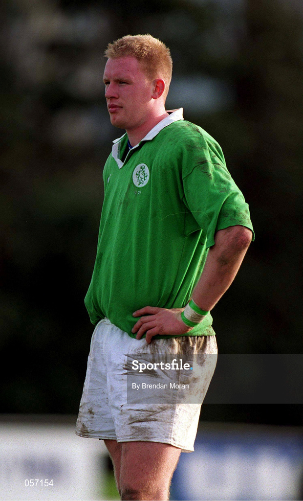 16 February 2001; Des Dillon of Ireland during the U21 Rugby International match between Ireland and France at Templeville Road in Dublin. Photo by Brendan Moran/Sportsfile