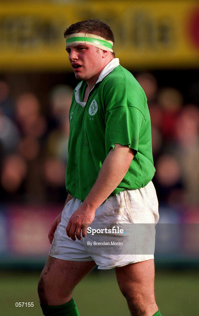 16 February 2001; Niall Treston of Ireland during the U21 Rugby International match between Ireland and France at Templeville Road in Dublin. Photo by Brendan Moran/Sportsfile