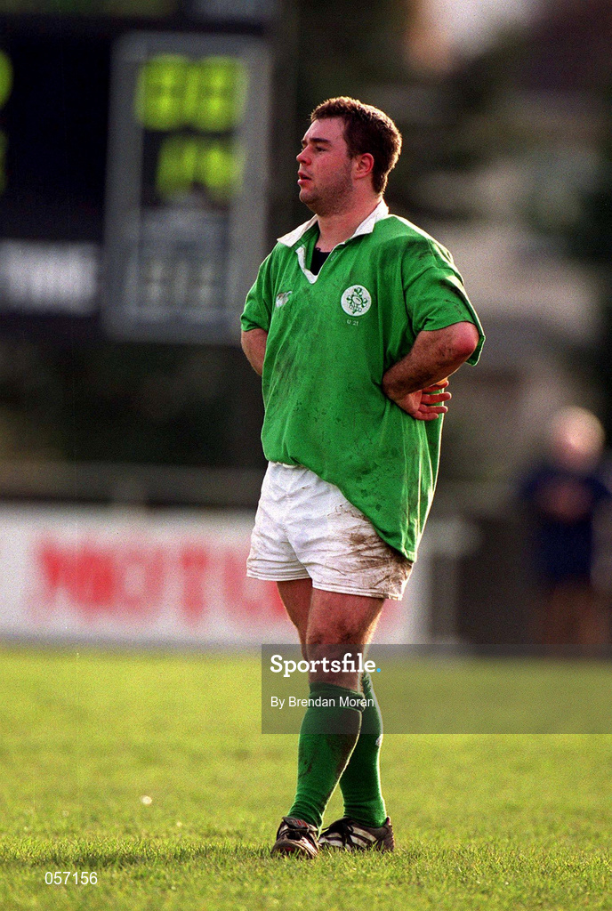 16 February 2001; Gavin Hickie of Ireland during the U21 Rugby International match between Ireland and France at Templeville Road in Dublin. Photo by Brendan Moran/Sportsfile