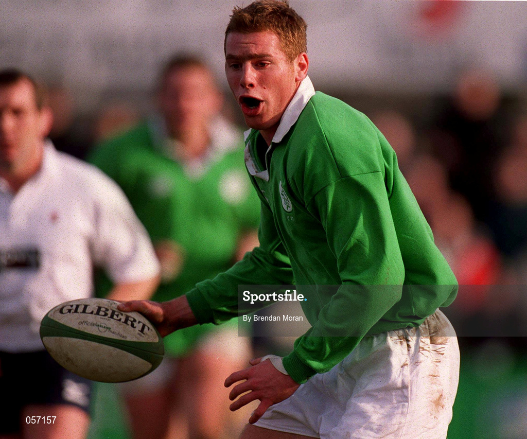 16 February 2001; Gavin Duffy of Ireland during the U21 Rugby International match between Ireland and France at Templeville Road in Dublin. Photo by Brendan Moran/Sportsfile