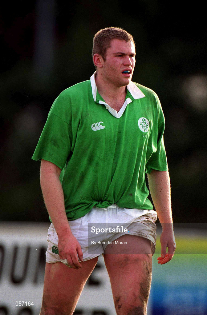 16 February 2001; Alan Hickie of Ireland during the U21 Rugby International match between Ireland and France at Templeville Road in Dublin. Photo by Brendan Moran/Sportsfile