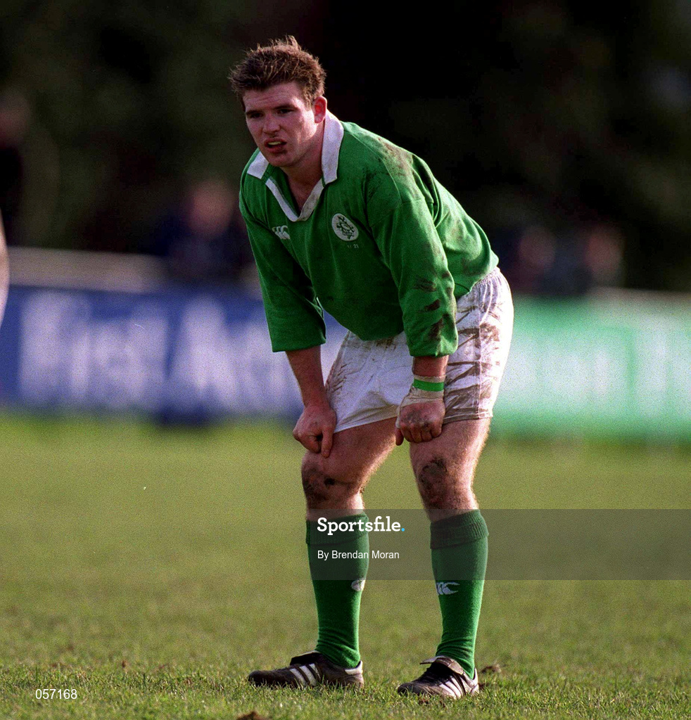 16 February 2001; Gordon D'Arcy of Ireland during the U21 Rugby International match between Ireland and France at Templeville Road in Dublin. Photo by Brendan Moran/Sportsfile