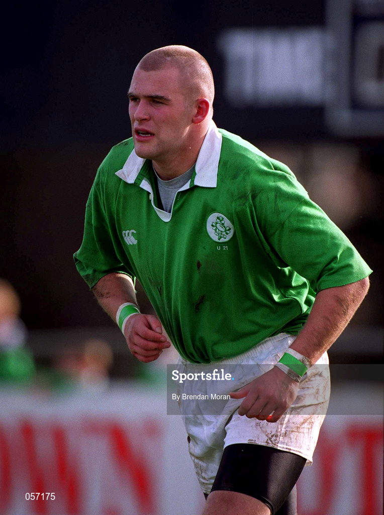 16 February 2001; Alan Hickie of Ireland during the U21 Rugby International match between Ireland and France at Templeville Road in Dublin. Photo by Brendan Moran/Sportsfile
