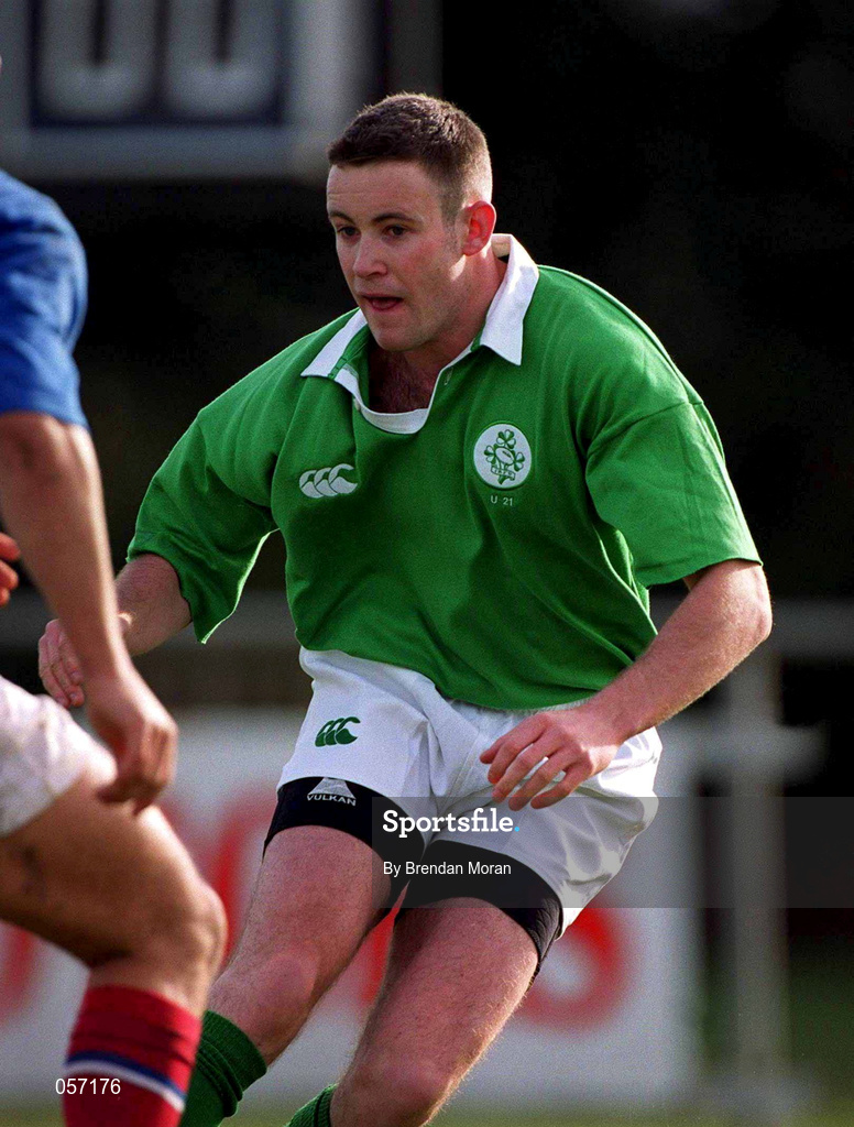 16 February 2001; Gary Browne of Ireland during the U21 Rugby International match between Ireland and France at Templeville Road in Dublin. Photo by Brendan Moran/Sportsfile