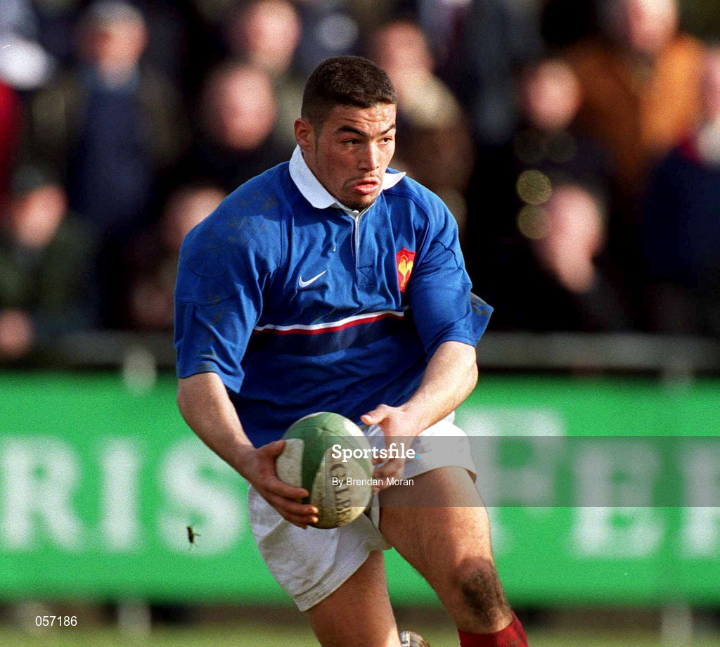 16 February 2001; Rida Jaouher of France during the U21 Rugby International match between Ireland and France at Templeville Road in Dublin. Photo by Brendan Moran/Sportsfile
