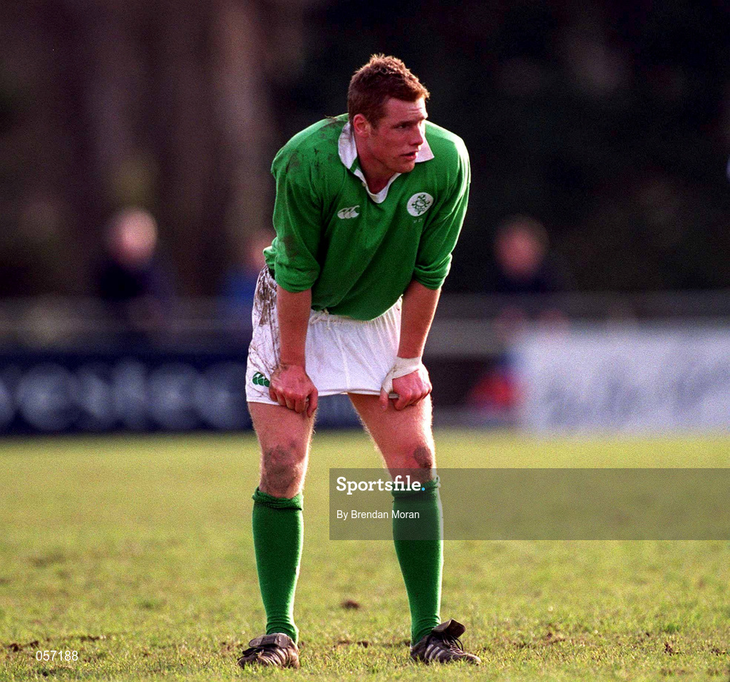 16 February 2001; Gavin Duffy of Ireland during the U21 Rugby International match between Ireland and France at Templeville Road in Dublin. Photo by Brendan Moran/Sportsfile