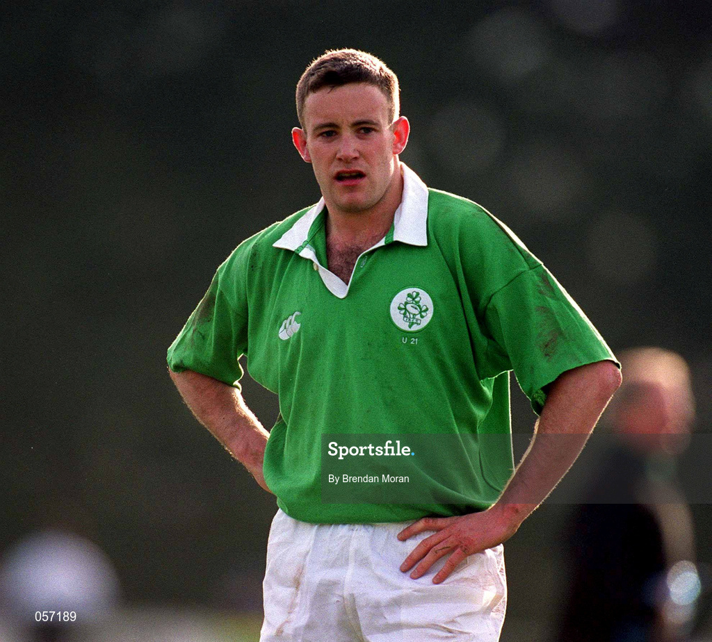 16 February 2001; Gary Browne of Ireland during the U21 Rugby International match between Ireland and France at Templeville Road in Dublin. Photo by Brendan Moran/Sportsfile