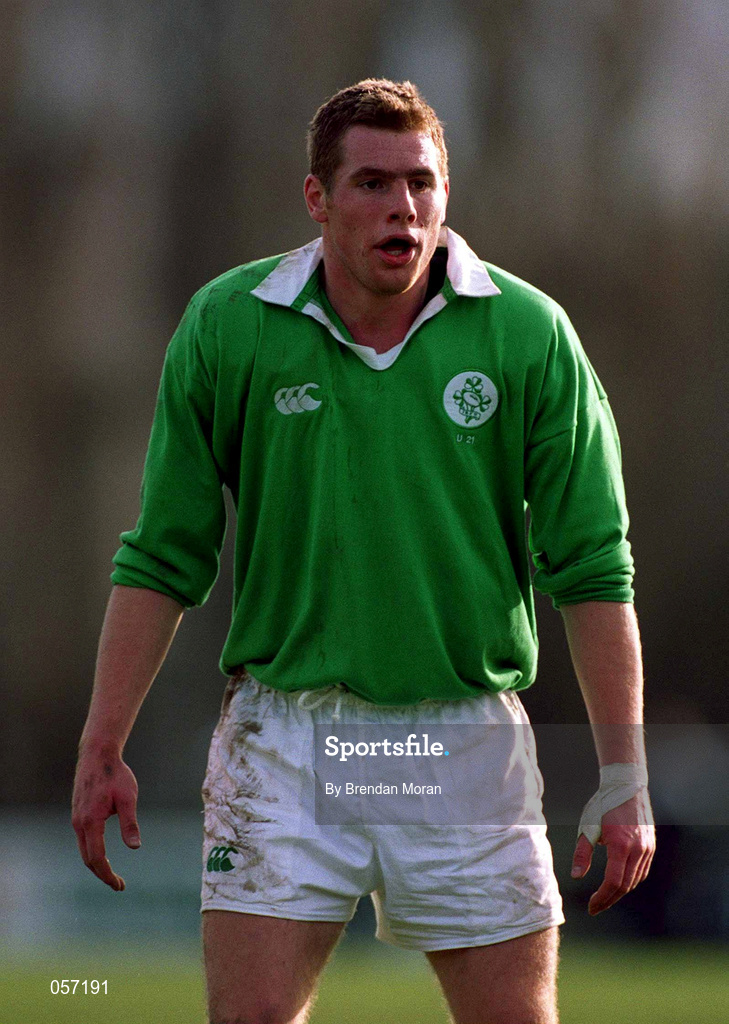 16 February 2001; Gavin Duffy of Ireland during the U21 Rugby International match between Ireland and France at Templeville Road in Dublin. Photo by Brendan Moran/Sportsfile